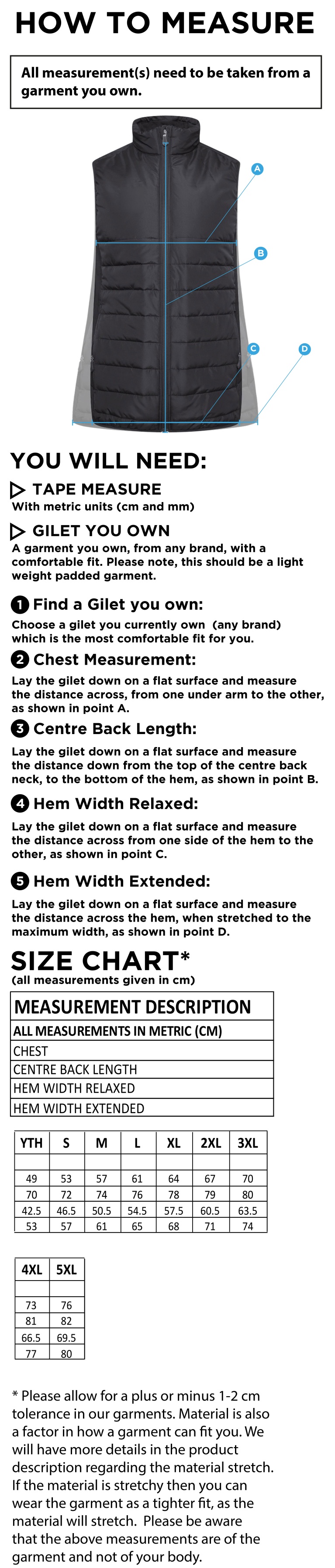 Huddersfield University - ACTIVE HYBRID JACKET - Size Guide