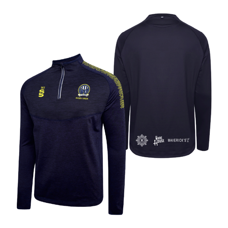 Men's Rugby Union - 1/4 Zip Dual Performance Top : Navy