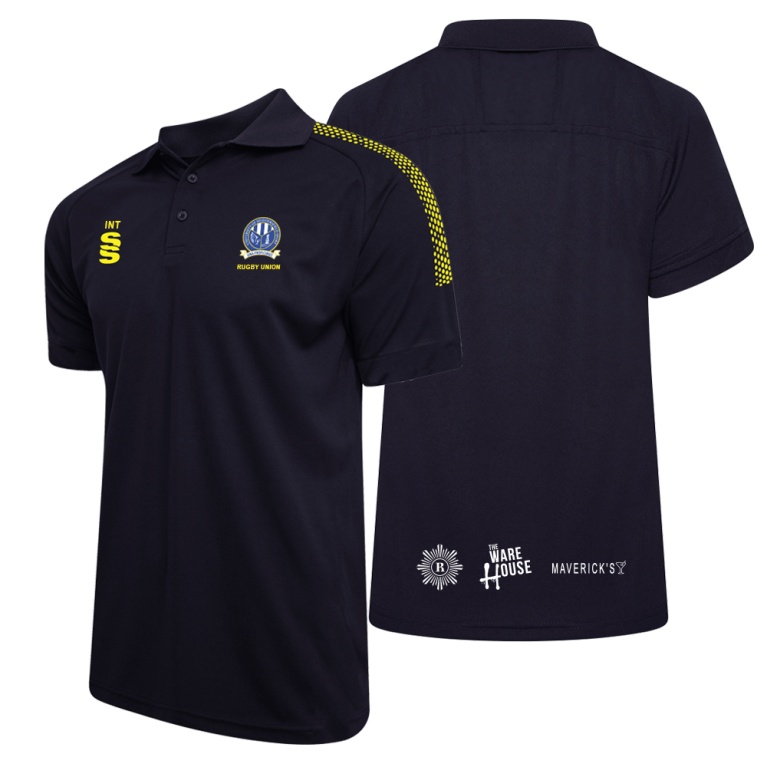 Men's Rugby Union - Dual Solid Colour Polo : Navy