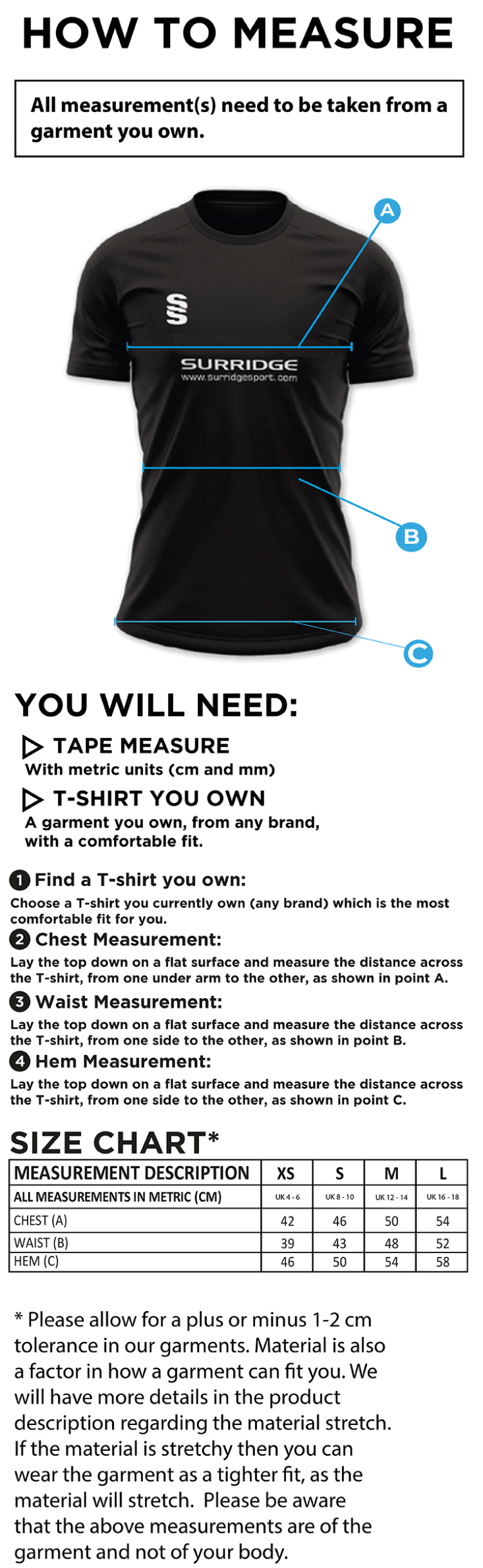 Huddersfield University - Dual Solid Colour Polo - Women's Fit - Size Guide